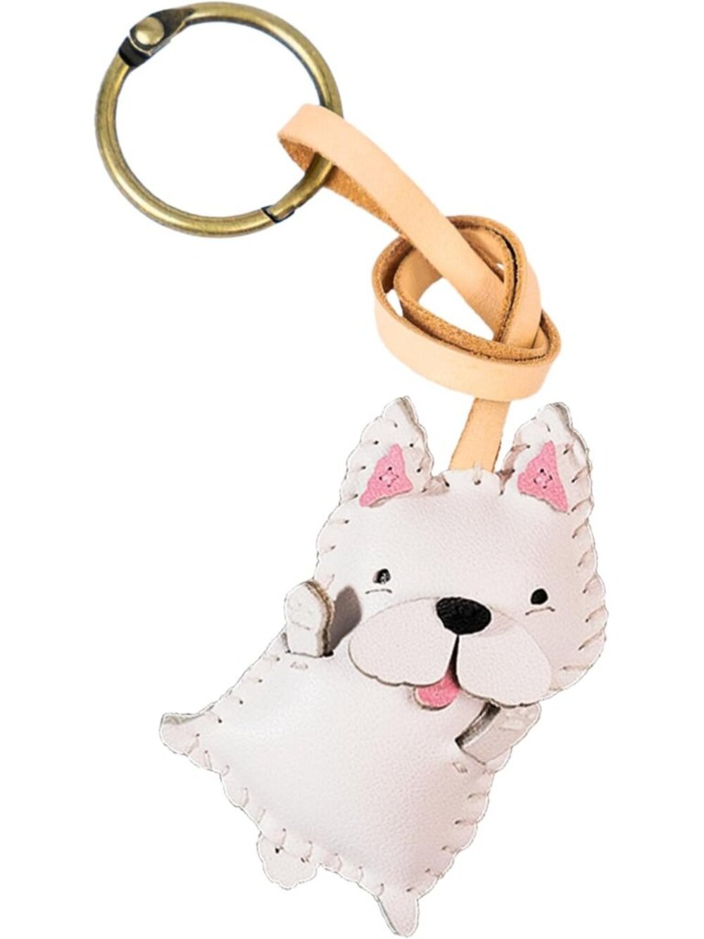 Adorable Leather Dog Bag Charm - Unique Keychain for Purses & Backpacks, Perfect